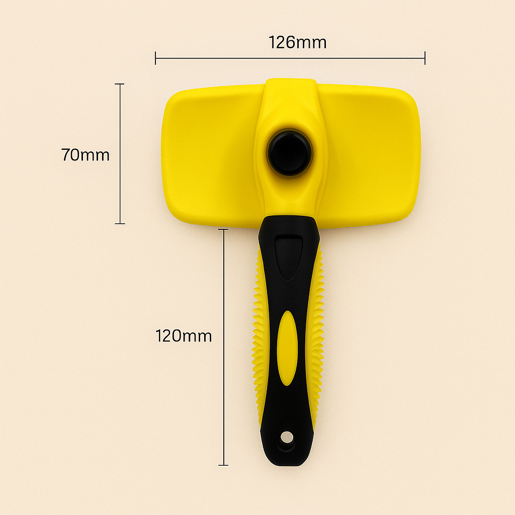 Premium Self-Cleaning Slicker Brush for Dogs & Cats – Gentle Grooming with Comfort Grip