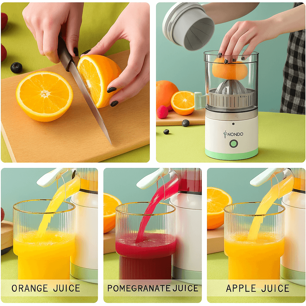 Electric Citrus Juicer – USB Rechargeable, Portable & Compact, Ideal for Fresh Juicing