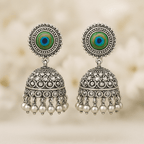 Set of 12 Premium Oxidized Designer Stud Earrings + Folding Jewelry Box