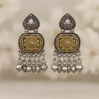 Set of 12 Premium Oxidized Designer Stud Earrings + Folding Jewelry Box