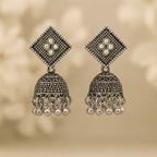 Set of 12 Premium Oxidized Designer Stud Earrings + Folding Jewelry Box