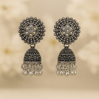 Set of 12 Premium Oxidized Designer Stud Earrings + Folding Jewelry Box