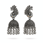 Set of 12 Premium Oxidized Designer Stud Earrings + Folding Jewelry Box