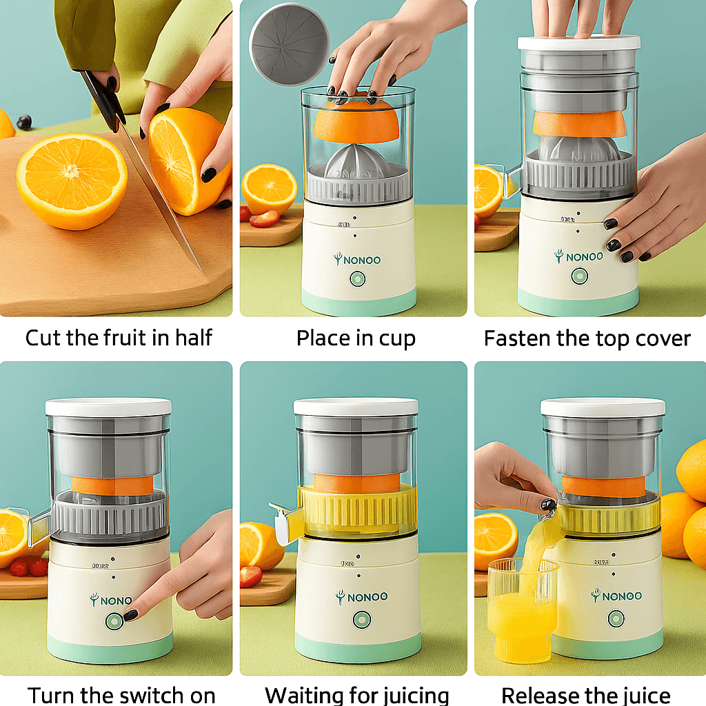Electric Citrus Juicer – USB Rechargeable, Portable & Compact, Ideal for Fresh Juicing