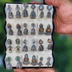 Set of 12 Premium Oxidized Designer Stud Earrings + Folding Jewelry Box